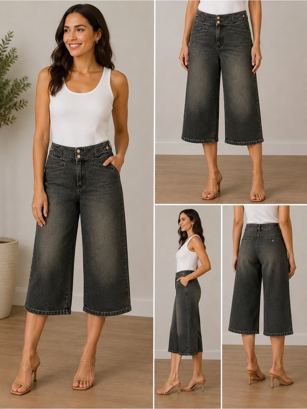 Laundry By Shelli Segal Gray Capris